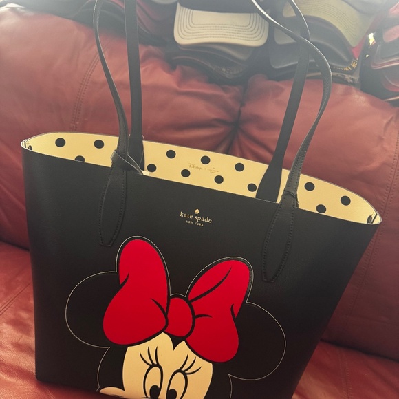 NWT-Kate Spade Disney Minnie Mouse Tote Handbag - Reversable - Picture 1 of 7